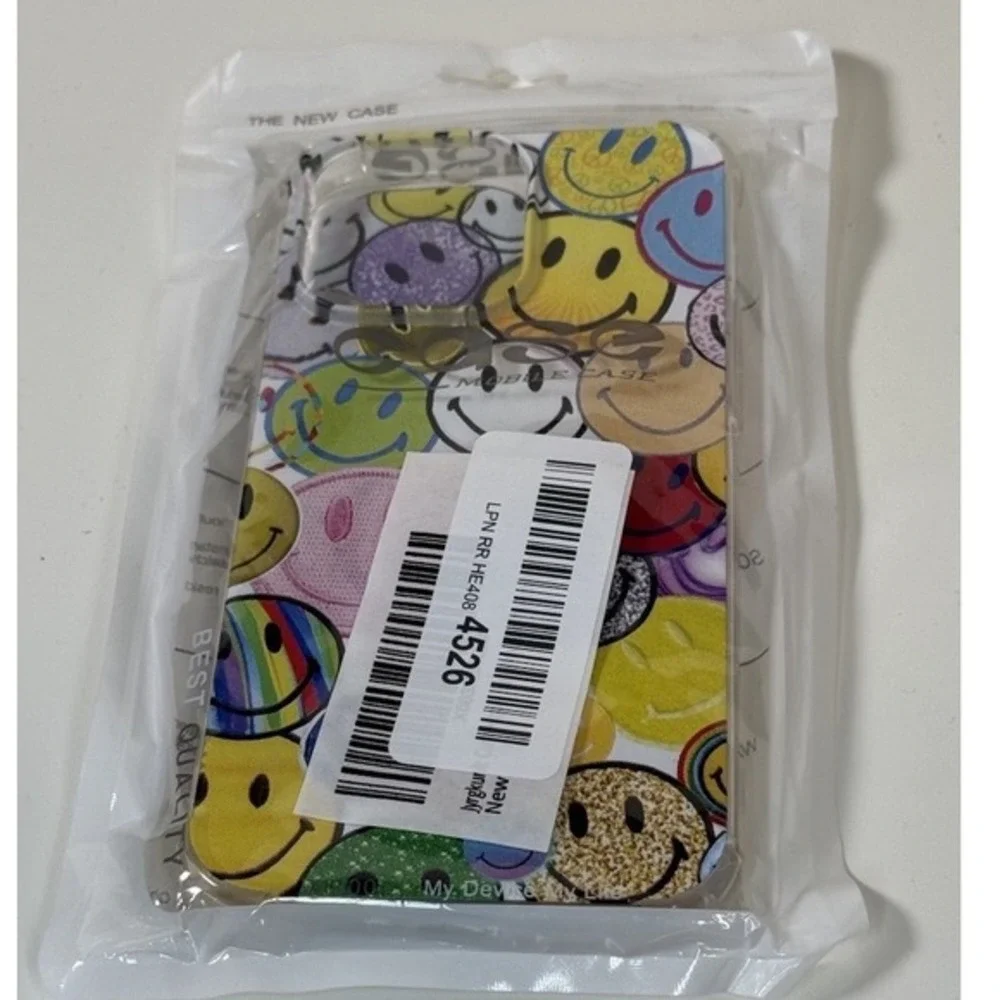Happy Face Print iPhone 15‎ Pro Max Case Clear Jelly Bumper Multi Color 81-05